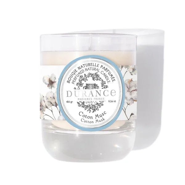 Bougie naturelle parfumée Coton Musc 180 gr - Sensaura