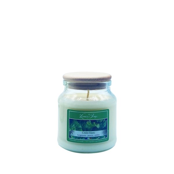 Bougie Cire Colorée Cèdre Blanc 145g - Sensaura