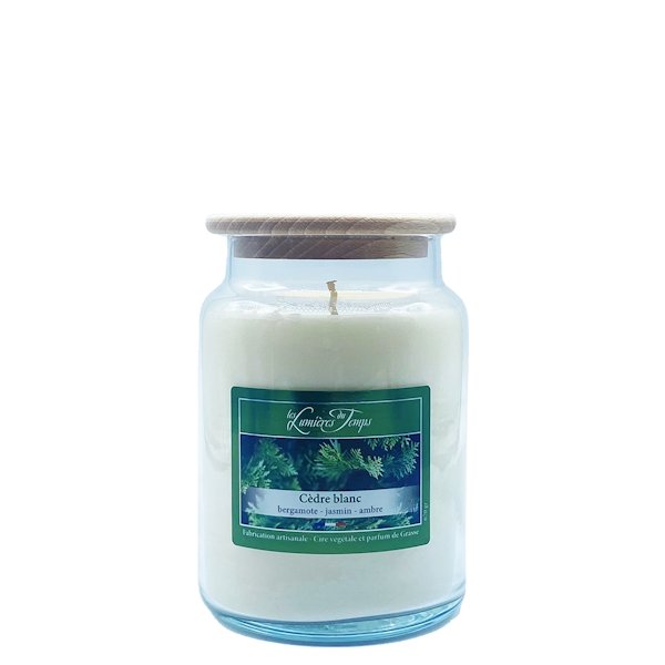 Bougie Cire Colorée Cèdre Blanc 670g - Sensaura