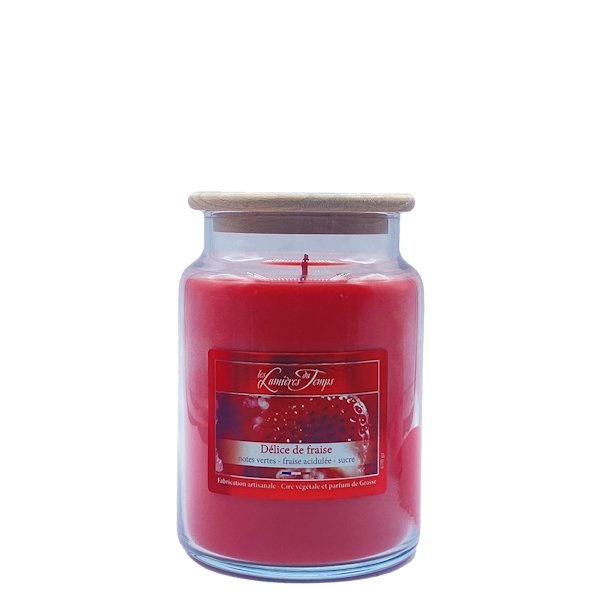 Bougie Cire Colorée Délice de Fraise 670g - Sensaura