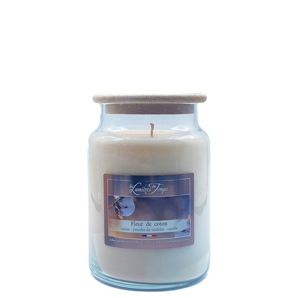 Bougie Cire Colorée Fleur de Coton 670g - Sensaura