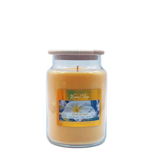 Bougie Cire Colorée Fleur de Tiaré 670g - Sensaura