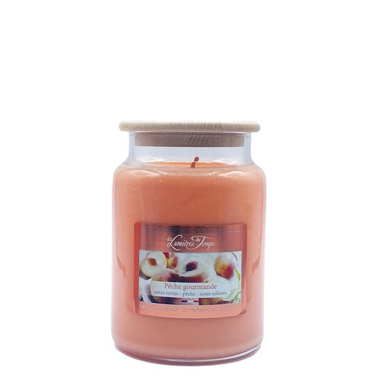 Bougie Cire Colorée Peche Gourmande 670g - Sensaura