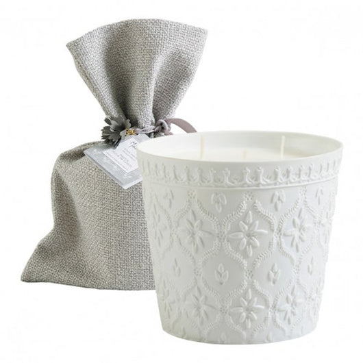 Bougie parfumée 3 mèches Palazzo Bello 520 g - Fleur de Coton - Sensaura