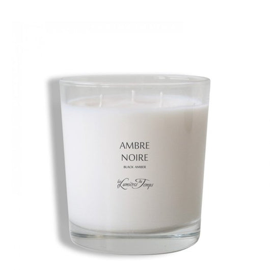 Bougie Végétale 3 mèches Ambre Noir 600g - Sensaura