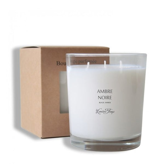 Bougie Végétale 3 mèches Ambre Noir 600g - Sensaura