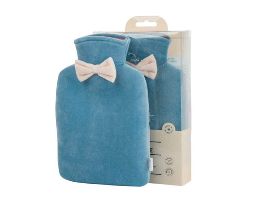 Bouillotte avec housse velours 1 L - Bleu - Sensaura