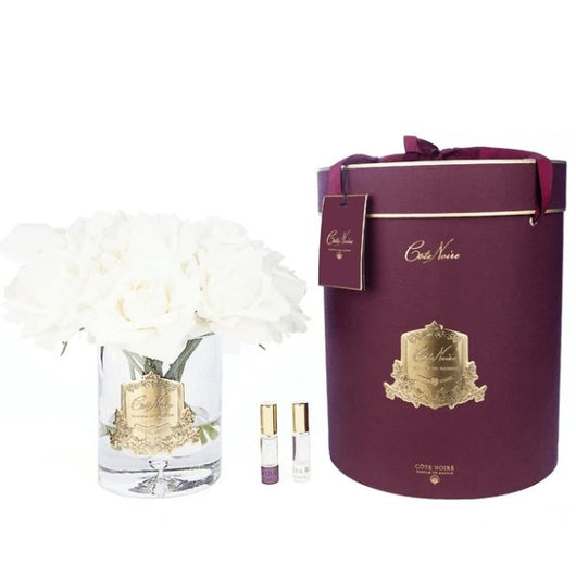 Cote Noire - Bouquet de douze Roses -Champagne- Verre Transparent - Sensaura