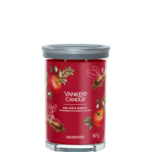 Couronnes de Pommes rouge - Grande Bougie Gobelet - Sensaura