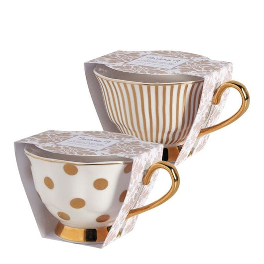 Set de 2 bougies parfumées Madame de Récamier dorées - Fleur de coton - Sensaura